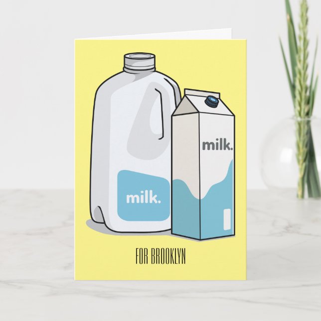 Tarjeta Ilustracion personalizado de leche (Anverso)