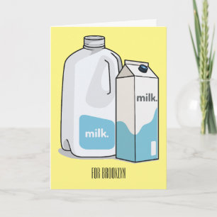 Tarjeta Ilustracion personalizado de leche