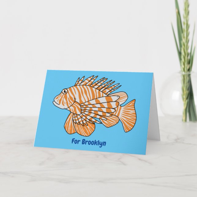 Tarjeta Ilustracion personalizado de leonfish feliz (Anverso)