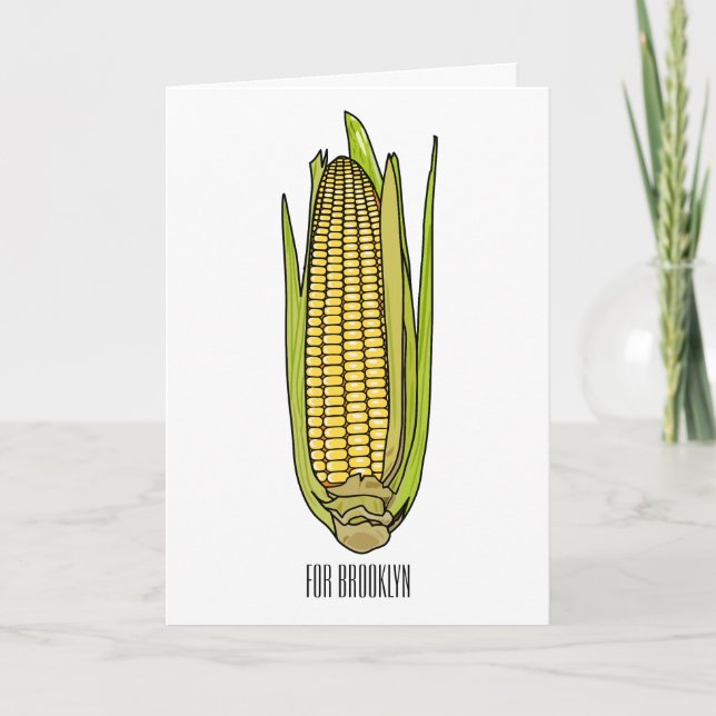 Tarjeta Ilustracion personalizado de maíz (Anverso)