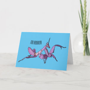 Tarjeta Ilustracion personalizado de mantis orquídea