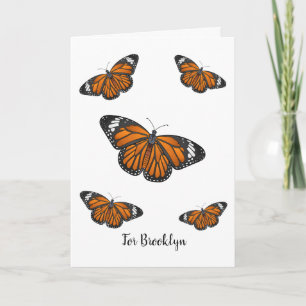 Tarjeta Ilustracion personalizado de mariposa monarca