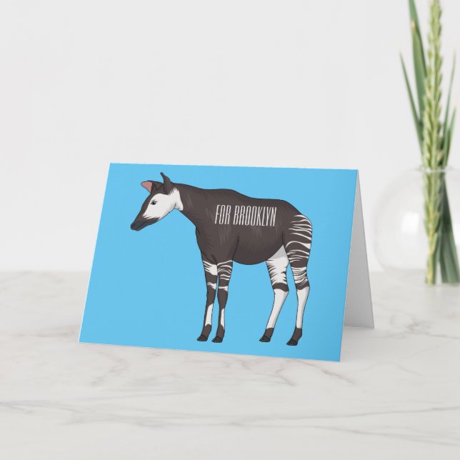 Tarjeta Ilustracion personalizado de Okapi (Anverso)
