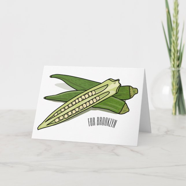 Tarjeta Ilustracion personalizado de Okra (Anverso)