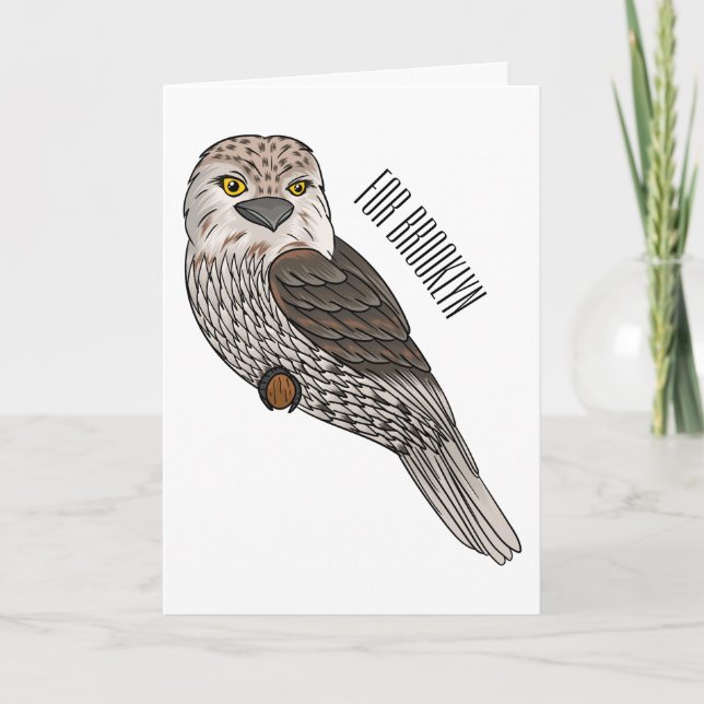 Tarjeta Ilustracion personalizado de pájaro de Tawny (Anverso)