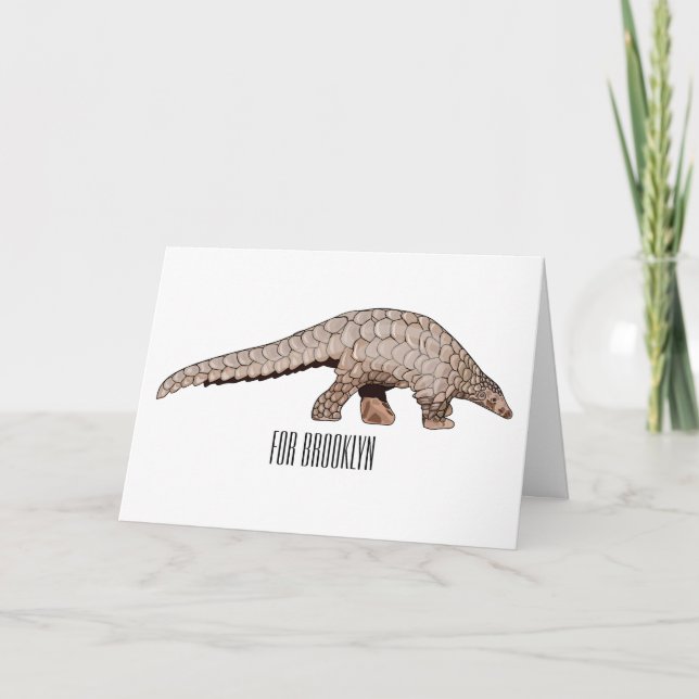 Tarjeta Ilustracion personalizado de Pangolin (Anverso)