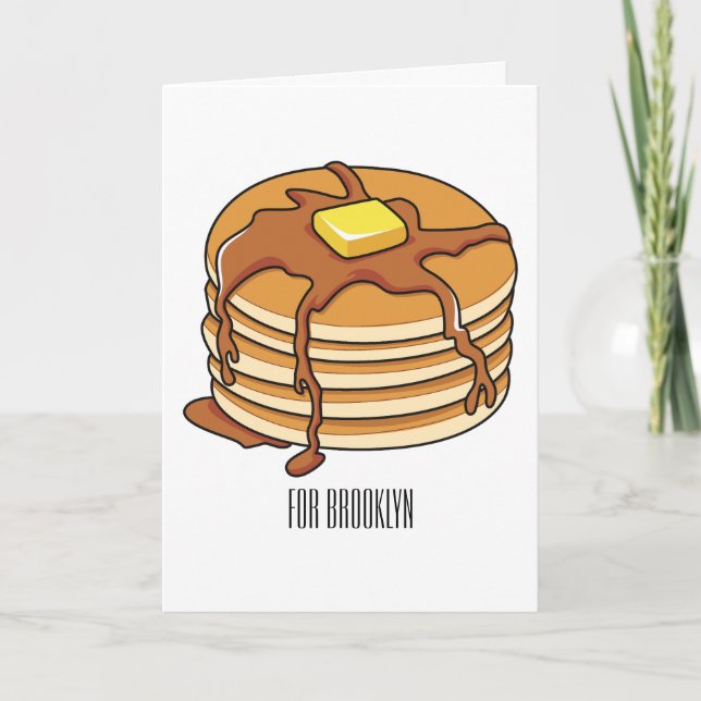 Tarjeta Ilustracion personalizado de panqueques (Anverso)