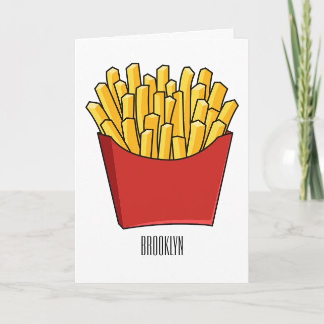 Tarjeta Ilustracion personalizado de patatas fritas (Anverso)