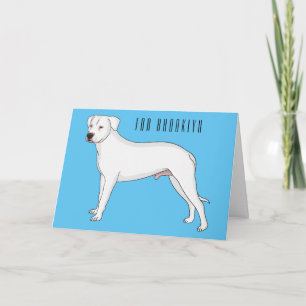 Tarjeta Ilustracion personalizado de perro argentino Dogo