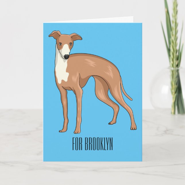 Tarjeta Ilustracion personalizado de perro de Greyhound (Anverso)