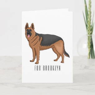 Tarjeta Ilustracion personalizado de perro pastor alemán