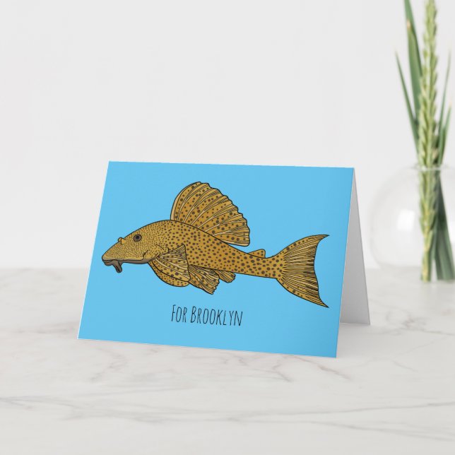 Tarjeta Ilustracion personalizado de pescado Pleco (Anverso)