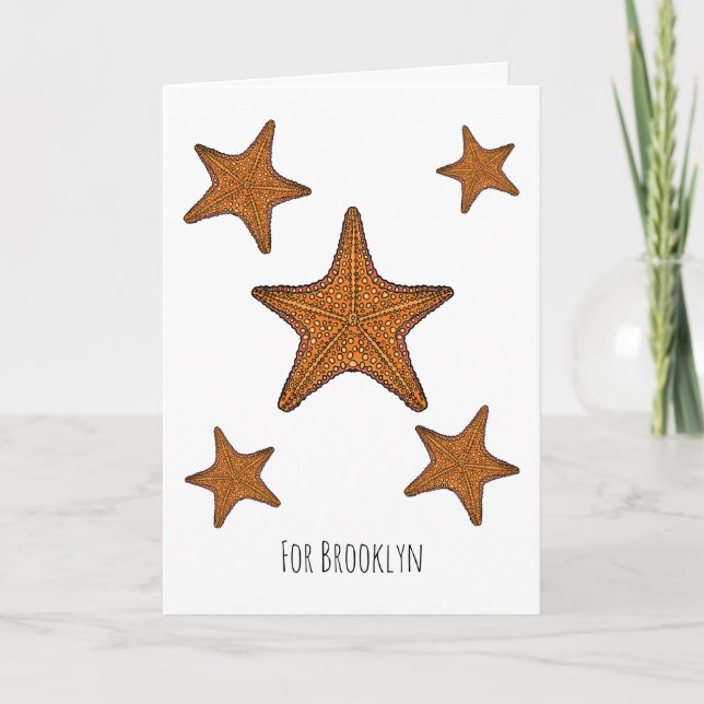 Tarjeta Ilustracion personalizado de pez estrella (Anverso)