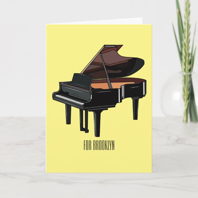 Tarjeta Ilustracion personalizado de piano (Anverso)