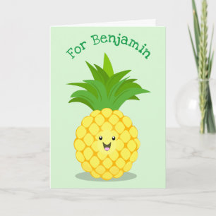 Tarjeta ilustracion personalizado de piña cutánea