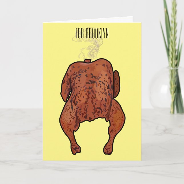 Tarjeta Ilustracion personalizado de pollo asado (Anverso)