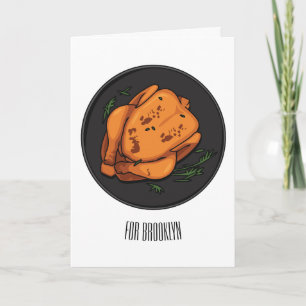 Tarjeta Ilustracion personalizado de pollo asado