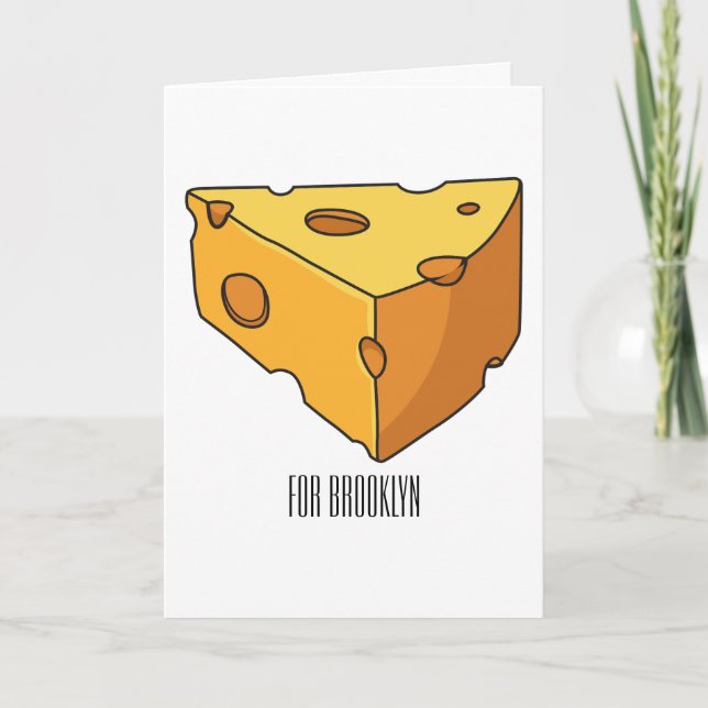 Tarjeta Ilustracion personalizado de queso (Anverso)