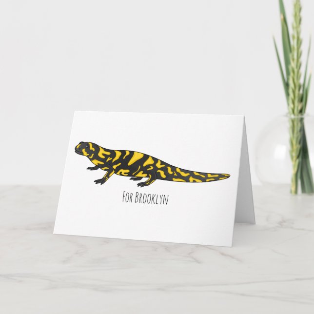 Tarjeta Ilustracion personalizado de salamandra tigre (Anverso)
