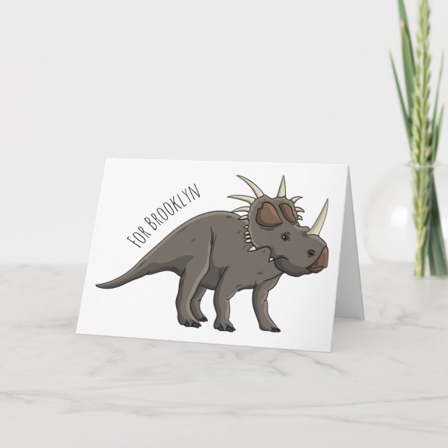 Tarjeta Ilustracion personalizado de Styracosaurus (Anverso)