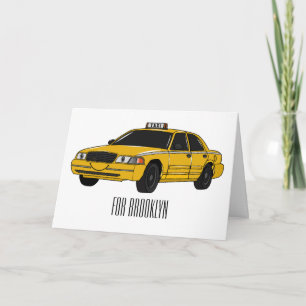 Tarjeta Ilustracion personalizado de taxi