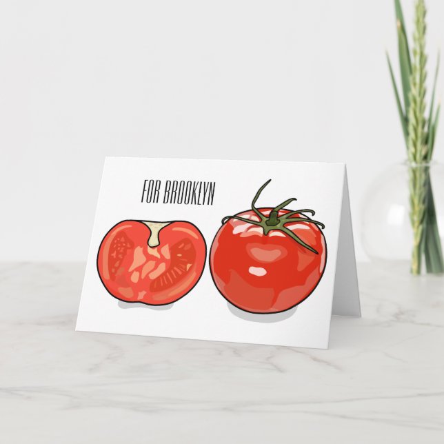 Tarjeta Ilustracion personalizado de tomate (Anverso)
