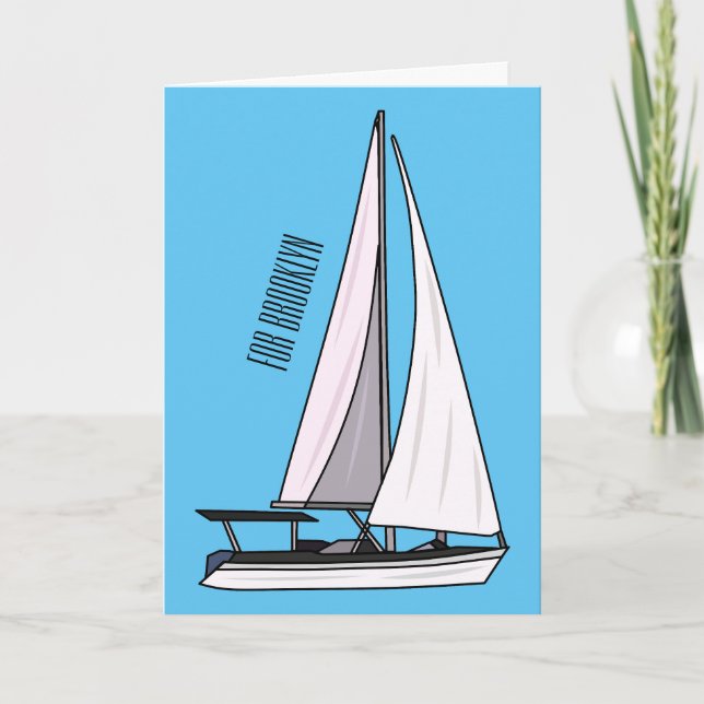 Tarjeta Ilustracion personalizado de velero (Anverso)