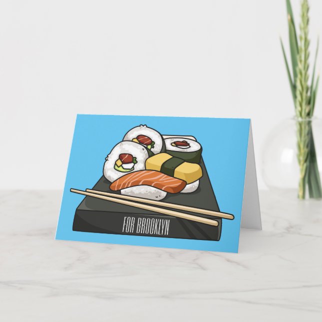 Tarjeta Ilustracion personalizado Sushi (Anverso)