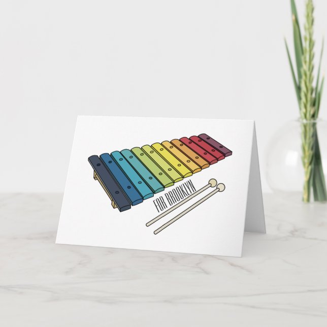 Tarjeta Ilustracion personalizado xilófono (Anverso)