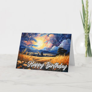 Tarjeta Ilustracion Prairie Escénico