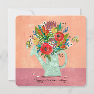 Tarjeta Ilustracion rosa Boho Flowers