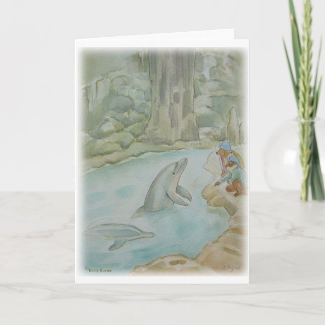 Tarjeta ILUSTRACION — Saludo 'delfines' (Anverso)