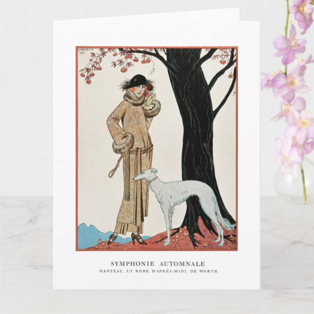 Tarjeta Ilustracion Sinfónico-Moda de Otoño por G. Barbier (Orquídea)