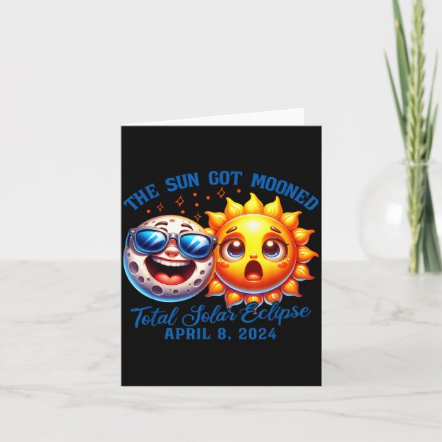 Tarjeta Ilustración Solar Eclipse Sun Got Mooned (Anverso)