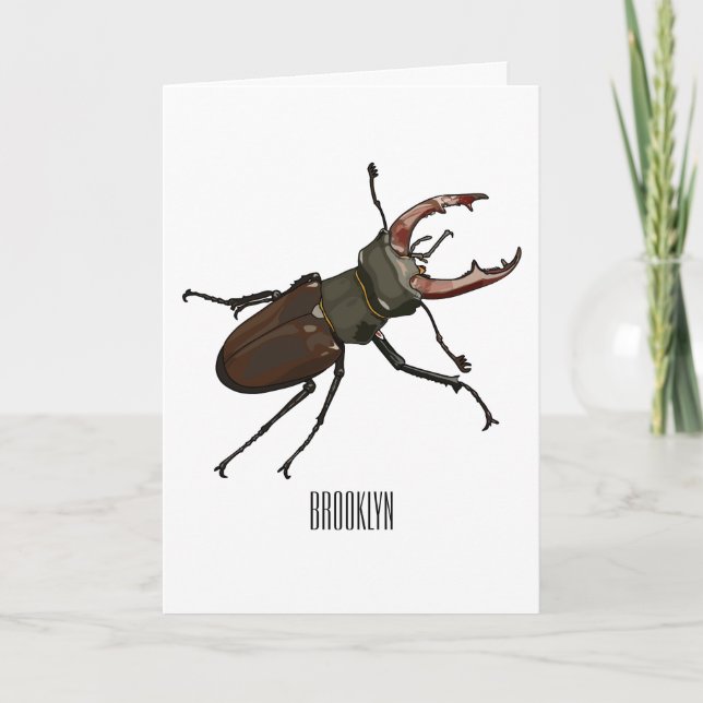 Tarjeta Ilustracion Stag beetle personalizado (Anverso)
