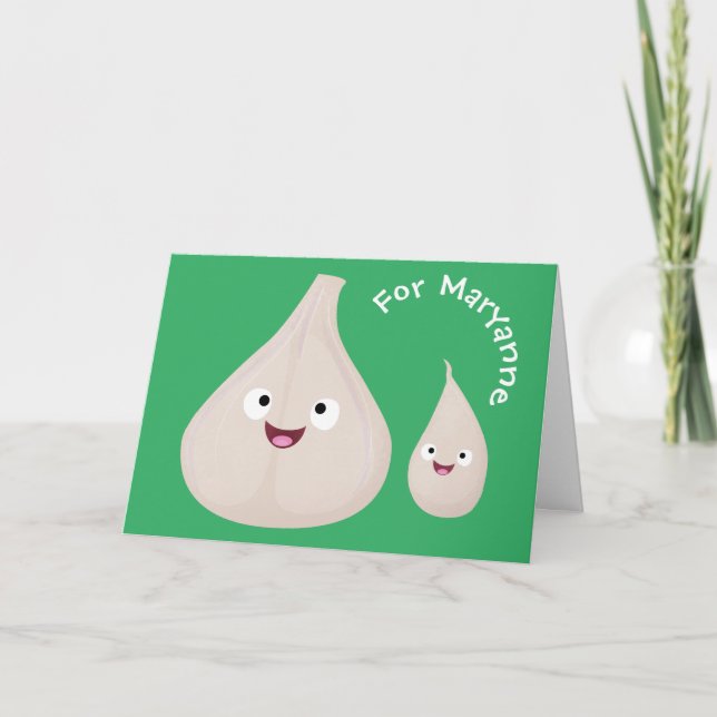 Tarjeta Ilustracion vegetal de personalizado de ajo dulce (Anverso)