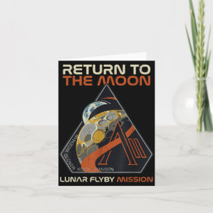 Tarjeta Ilustración Vintage Artemis Ii Regreso a la Luna