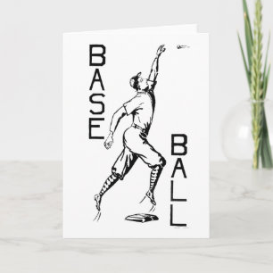Tarjeta ilustracion Vintage de Béisbol Art Sports 1910