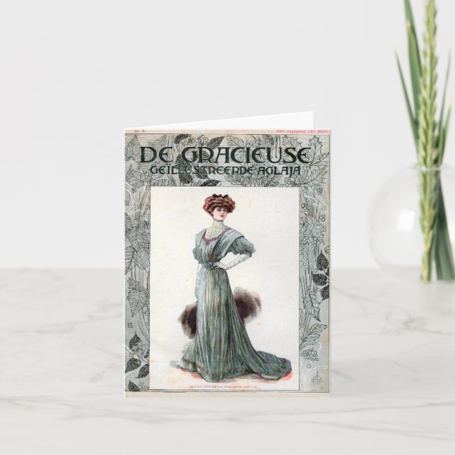 Tarjeta Ilustracion Vintage Ladies Fashion 1907 (Anverso)