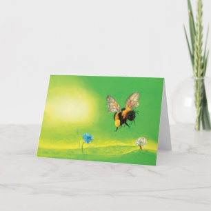 Tarjeta Ilustracion volador de abejorros
