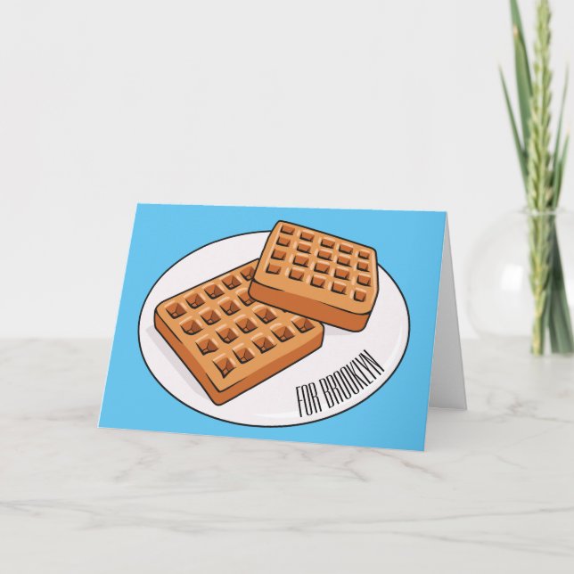 Tarjeta Ilustracion Waffle personalizado (Anverso)