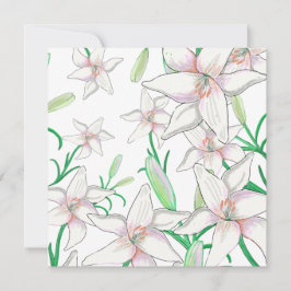 Tarjeta Ilustracion White Lilies