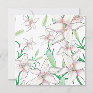 Tarjeta Ilustracion White Lilies