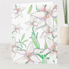 Tarjeta Ilustracion White Lilies