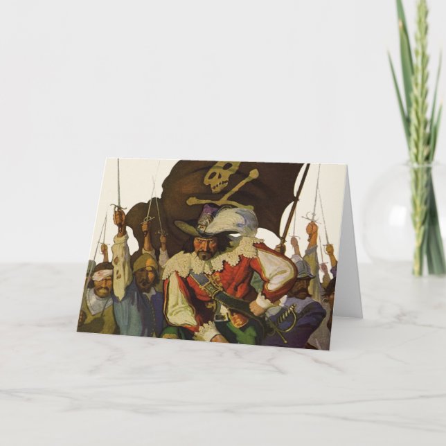 Tarjeta Ilustracion Wyeth de Vintage Pirate Life (Anverso)