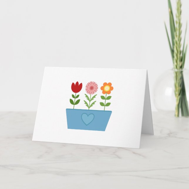Tarjeta Ilustraciones de flores en un lienzo de caja de la (Anverso)