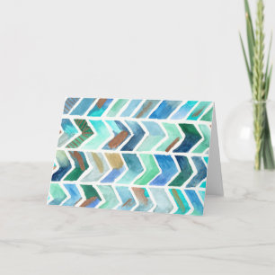 Tarjeta Ilustraciones originales de la acuarela de Chevron