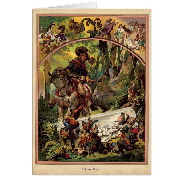 Tarjeta ilustrada blanca como la nieve del vintage (Frente)