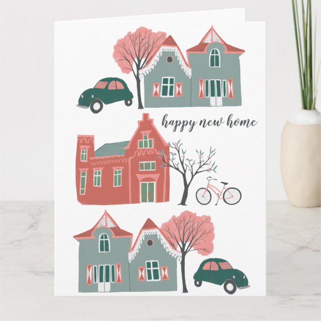 Tarjeta ilustrada de Happy New Home (Anverso)