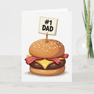 Tarjeta Ilustrada de Papá Mejor Hamburguesa
